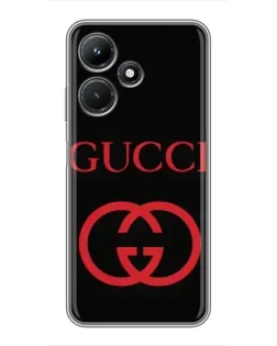 Чехол для Infinix Hot 30i с картинкой «Gucci — красный логотип»
