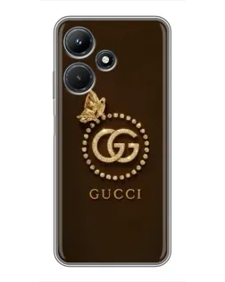Чехол для Infinix Hot 30i с картинкой «Gucci — золотая бабочка»