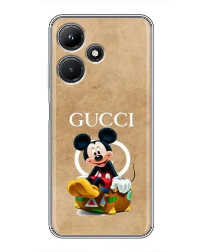 Чехол для Infinix Hot 30i с картинкой «Микки Маус Gucci — крафт»