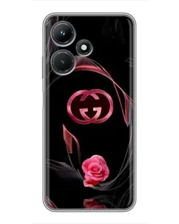 Чехол для Infinix Hot 30i с картинкой «Gucci — неоновая роза»