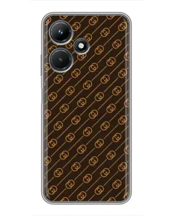 Чехол для Infinix Hot 30i с картинкой «Gucci — золотые диагонали»