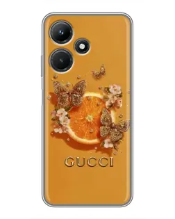 Чохол для Infinix Hot 30i з картинкою «Gucci — золоті метелики» Чохол для Infinix Hot 30i з картинкою «Gucci — золоті метелики»