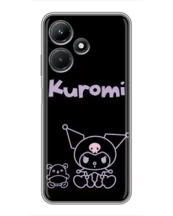 Чохол для Infinix Hot 30i з картинкою «Kuromi — чорний мінімалізм»