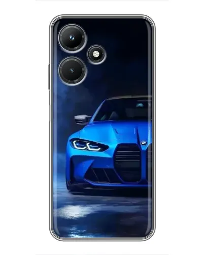 Чехол для Infinix Hot 30i с картинкой «Голубая BMW M4»