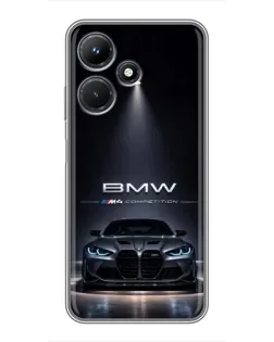 Чехол для Infinix Hot 30i с картинкой «BMW сквозь ночной город»