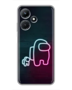 Чехол для Infinix Hot 30i с картинкой «Among Us неон-арт»