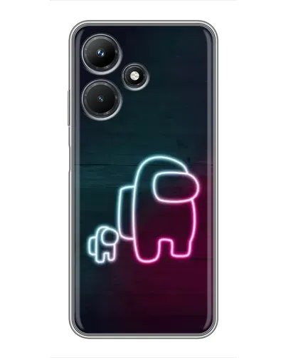 Чехол для Infinix Hot 30i с картинкой «Among Us неон-арт»