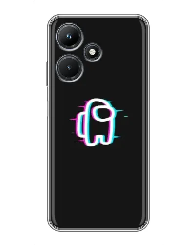 Чехол для Infinix Hot 30i с картинкой «Among Us неон»