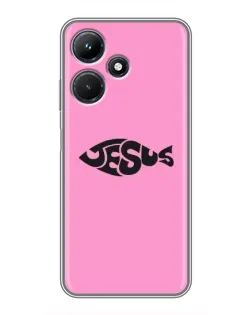 Чехол для Infinix Hot 30i с картинкой «Розовый символ  Jesus»