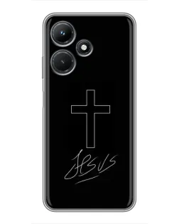 Чохол для Infinix Hot 30i з картинкою «Графічний хрест Jesus»