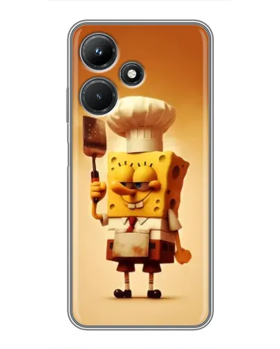 Чехол для Infinix Hot 30i с картинкой «Губка Боб повар»
