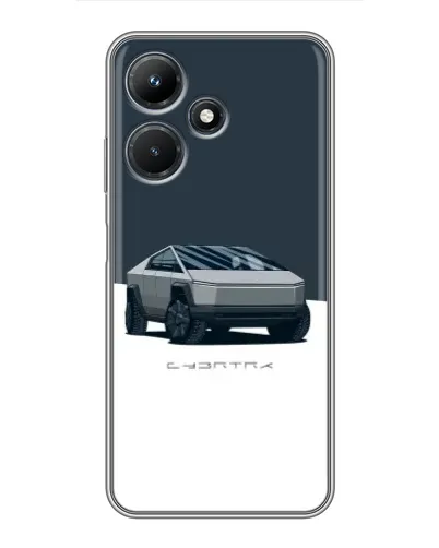 Чехол для Infinix Hot 30i с картинкой «Серебристый Cybertruck Tesla»
