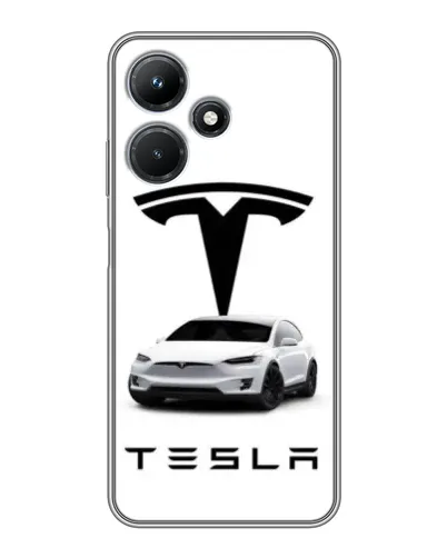 Чехол для Infinix Hot 30i с картинкой «Tesla White Style»