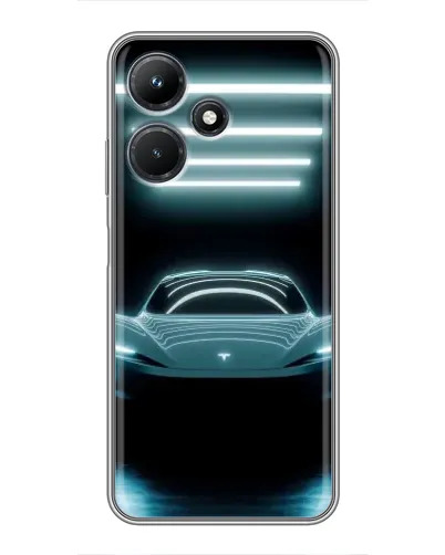 Чехол для Infinix Hot 30i с картинкой «Tesla в неоне»