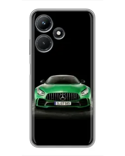 Чехол для Infinix Hot 30i с картинкой «Mercedes — неоновый лого»