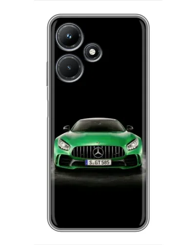 Чехол для Infinix Hot 30i с картинкой «Mercedes — неоновый лого»