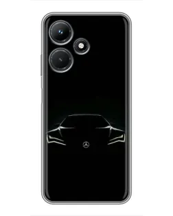 Чехол для Infinix Hot 30i с картинкой «Mercedes — силуэт авто» Чехол для Infinix Hot 30i с картинкой «Mercedes — силуэт авто»