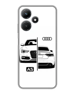 Чехол для Infinix Hot 30i с картинкой «Audi — контрастный дизайн»