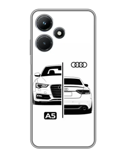 Чехол для Infinix Hot 30i с картинкой «Audi — контрастный дизайн»