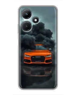Чехол для Infinix Hot 30i с картинкой «Audi в облаках дыма»