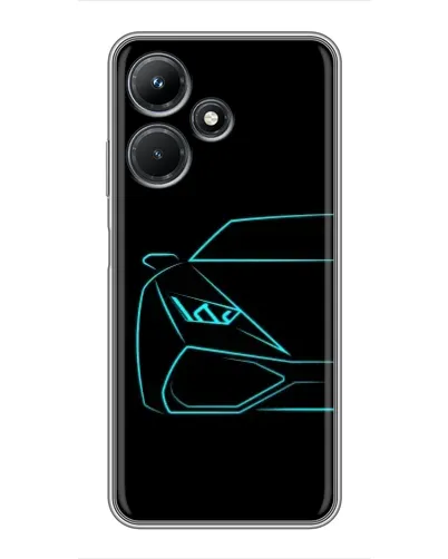Чехол для Infinix Hot 30i с картинкой «Голубой силуэт Lamborghini» Чехол для Infinix Hot 30i с картинкой «Голубой силуэт Lamborghini»