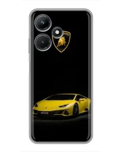 Чехол для Infinix Hot 30i с картинкой «Lamborghini желтый акцент»
