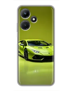 Чехол для Infinix Hot 30i с картинкой «Салатовый Lamborghini Huracan»