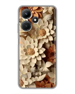 Чехол для Infinix Hot 30i с картинкой «Бежевый флористический декор»