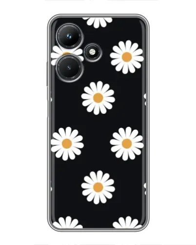 Чехол для Infinix Hot 30i с картинкой «Ромашки на черном» Чехол для Infinix Hot 30i с картинкой «Ромашки на черном»