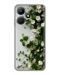 Чехол для Infinix Hot 30i с картинкой «Ветка мелких белых цветов»