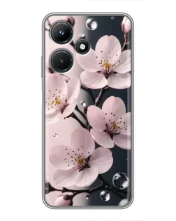 Чехол для Infinix Hot 30i с картинкой «Нежная сакура и капли»