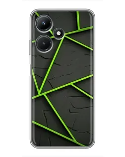 Чехол для Infinix Hot 30i с картинкой «Зеленые геометрические линии»