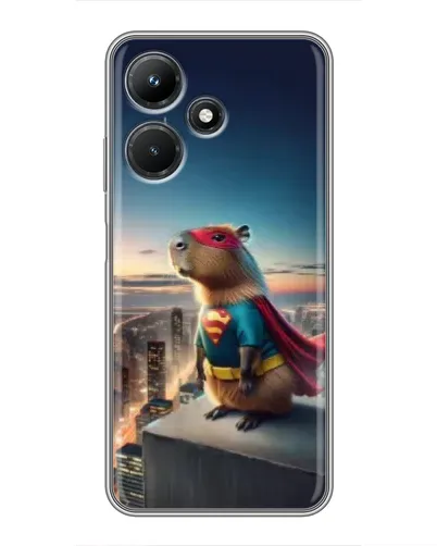 Чехол для Infinix Hot 30i с картинкой «Капи-мен супергерой»