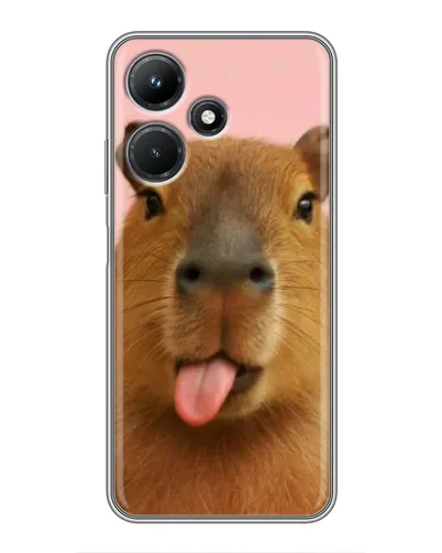 Чехол для Infinix Hot 30i с картинкой «Капибара с языком»