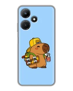 Чехол для Infinix Hot 30i с картинкой «Капибара на скейте»