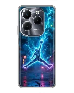 Чехол для Infinix Hot 40 Play с картинкой «Jordan Gold Jumpman»