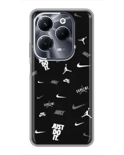 Чехол для Infinix Hot 40 Play с картинкой «Nike Black Pattern»