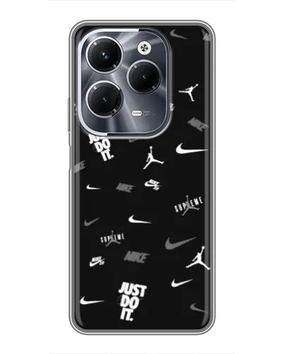 Чехол для Infinix Hot 40 Play с картинкой «Nike Black Pattern» Чехол для Infinix Hot 40 Play с картинкой «Nike Black Pattern»