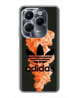 Чехол для Infinix Hot 40 Play с картинкой «Оранжевый дым Adidas»