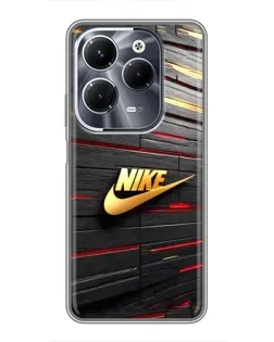Чехол для Infinix Hot 40 Play с картинкой «Золотой Nike на металле»