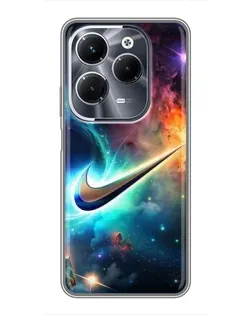 Чехол для Infinix Hot 40 Play с картинкой «Космический Nike Swoosh»