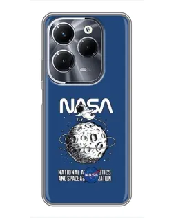 Чехол для Infinix Hot 40 Play с картинкой «NASA — лунная миссия»