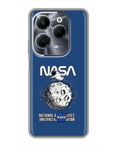 Чехол для Infinix Hot 40 Play с картинкой «NASA — лунная миссия»