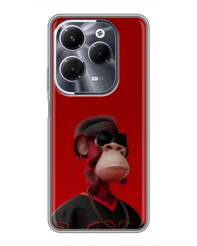 Чехол для Infinix Hot 40 Play с картинкой «Bored Ape в красном» Чехол для Infinix Hot 40 Play с картинкой «Bored Ape в красном»