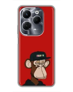 Чехол для Infinix Hot 40 Play с картинкой «Bored Ape — красный фон»