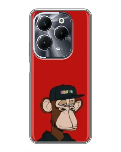 Чехол для Infinix Hot 40 Play с картинкой «Bored Ape — красный фон» Чехол для Infinix Hot 40 Play с картинкой «Bored Ape — красный фон»