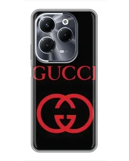 Чехол для Infinix Hot 40 Play с картинкой «Gucci — красный логотип»