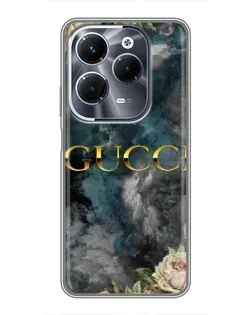 Чехол для Infinix Hot 40 Play с картинкой «Абстрактные цветы Gucci»