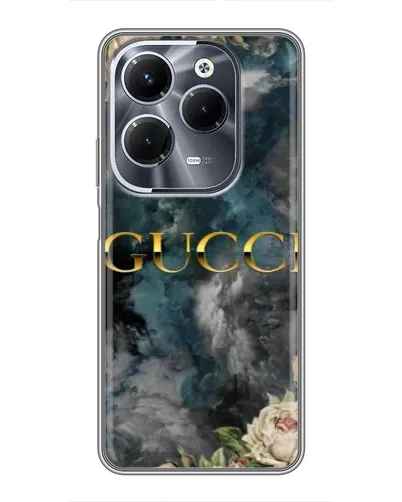 Чехол для Infinix Hot 40 Play с картинкой «Абстрактные цветы Gucci»