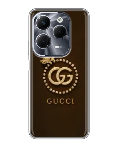 Чехол для Infinix Hot 40 Play с картинкой «Gucci — золотая бабочка»
